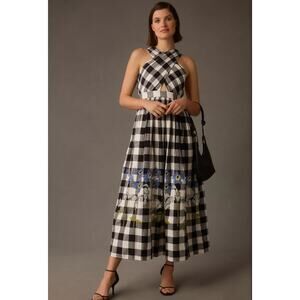 Anthropologie Verb by Pallavi Singhee Gingham Halter Dress - New XXS